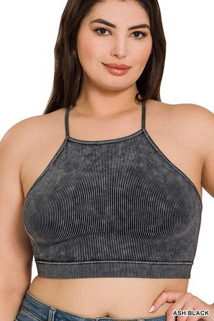 Washed Ribbed Crop Top